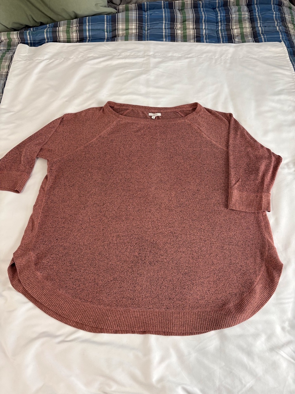 Maurices Heathered Rose Scoop Crewneck Sweater